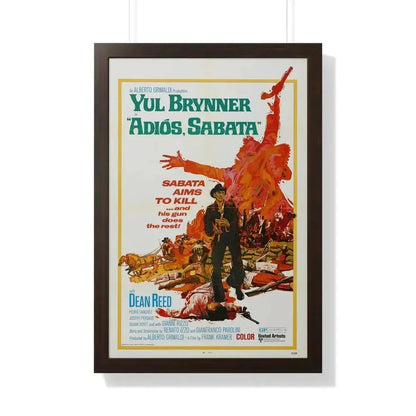 ADIOS SABATA 1970 - Framed Movie Poster 20" x 30" Walnut - The Sticker Space