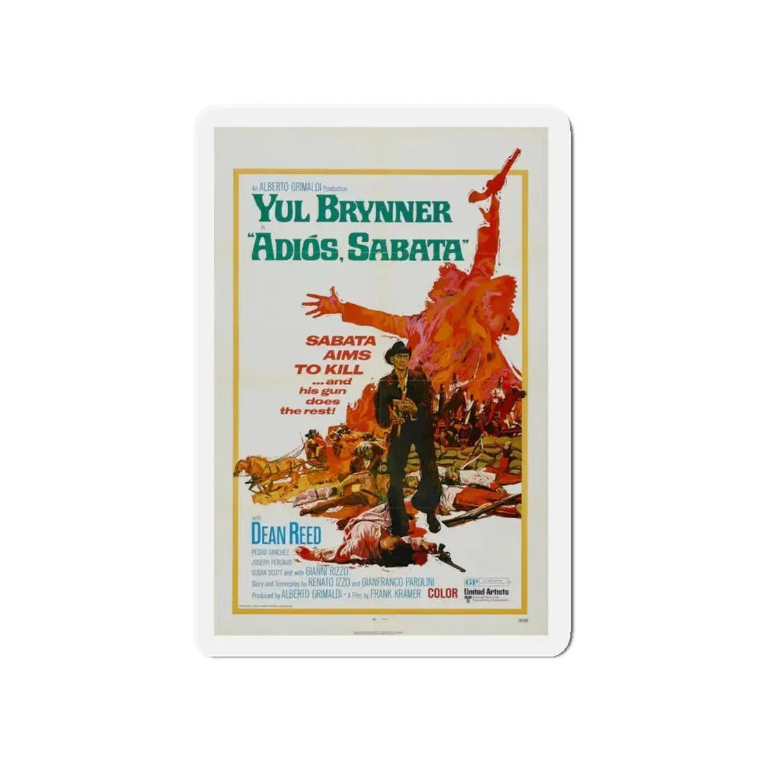 ADIOS SABATA 1970 Movie Poster - Refrigerator Magnet 4 Inch - The Sticker Space