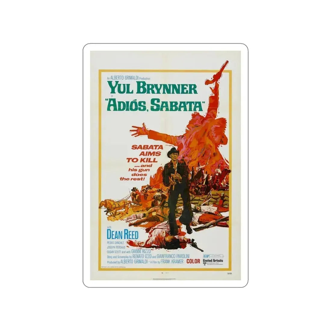 ADIOS SABATA 1970 Movie Poster STICKER Vinyl Die-Cut Decal 6 Inch - The Sticker Space