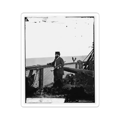 Adm. David D. Porter, Lt. Commander, on Deck of U.S. Steamship Fulton. (U.S. Civil War) STICKER Vinyl Kiss-Cut Decal 3 Inch White - The Sticker Space
