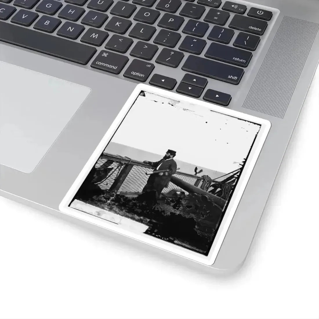 Adm. David D. Porter, Lt. Commander, on Deck of U.S. Steamship Fulton. (U.S. Civil War) STICKER Vinyl Kiss-Cut Decal - The Sticker Space