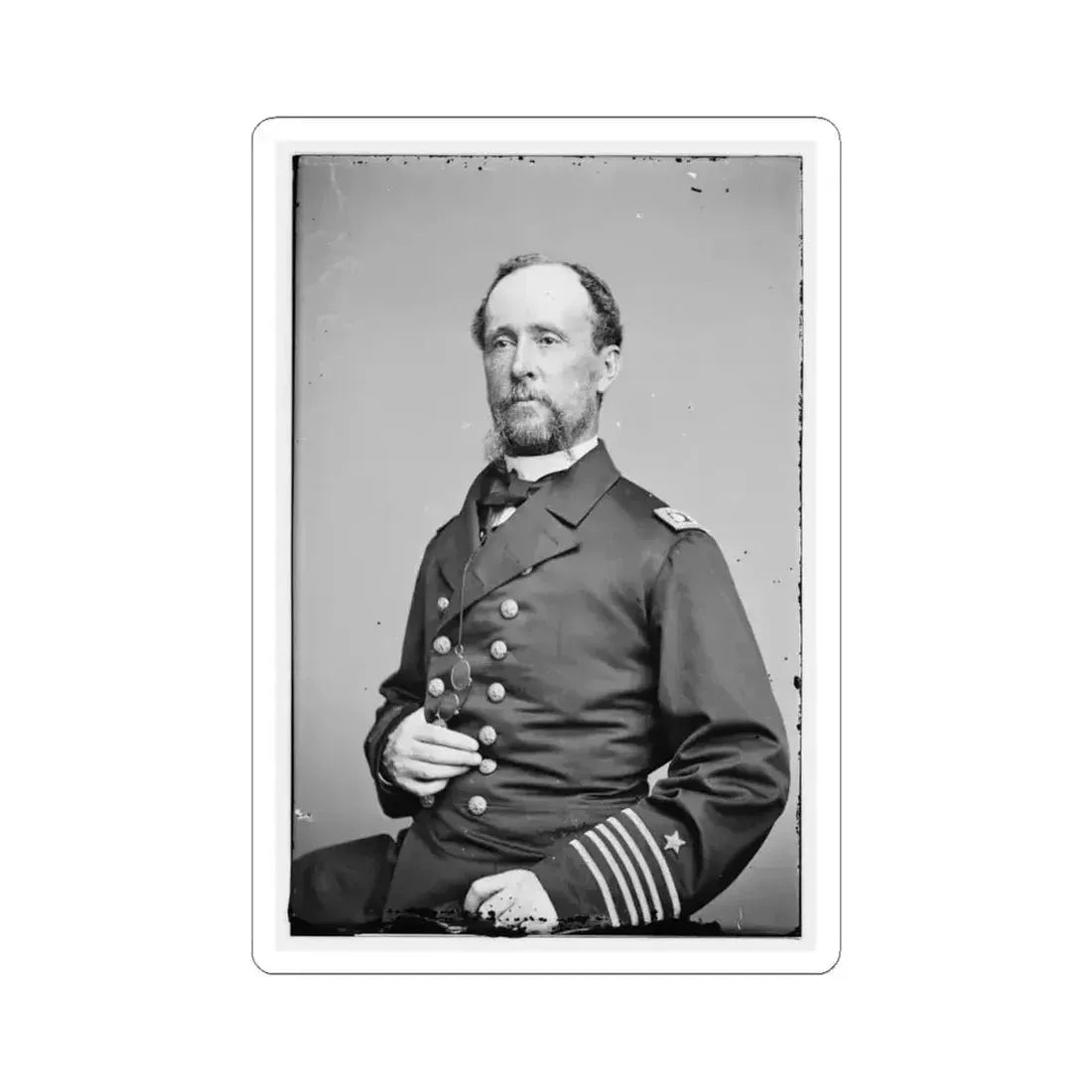 Adm. Rodgers 001 (U.S. Civil War) STICKER Vinyl Kiss-Cut Decal 4 Inch White - The Sticker Space