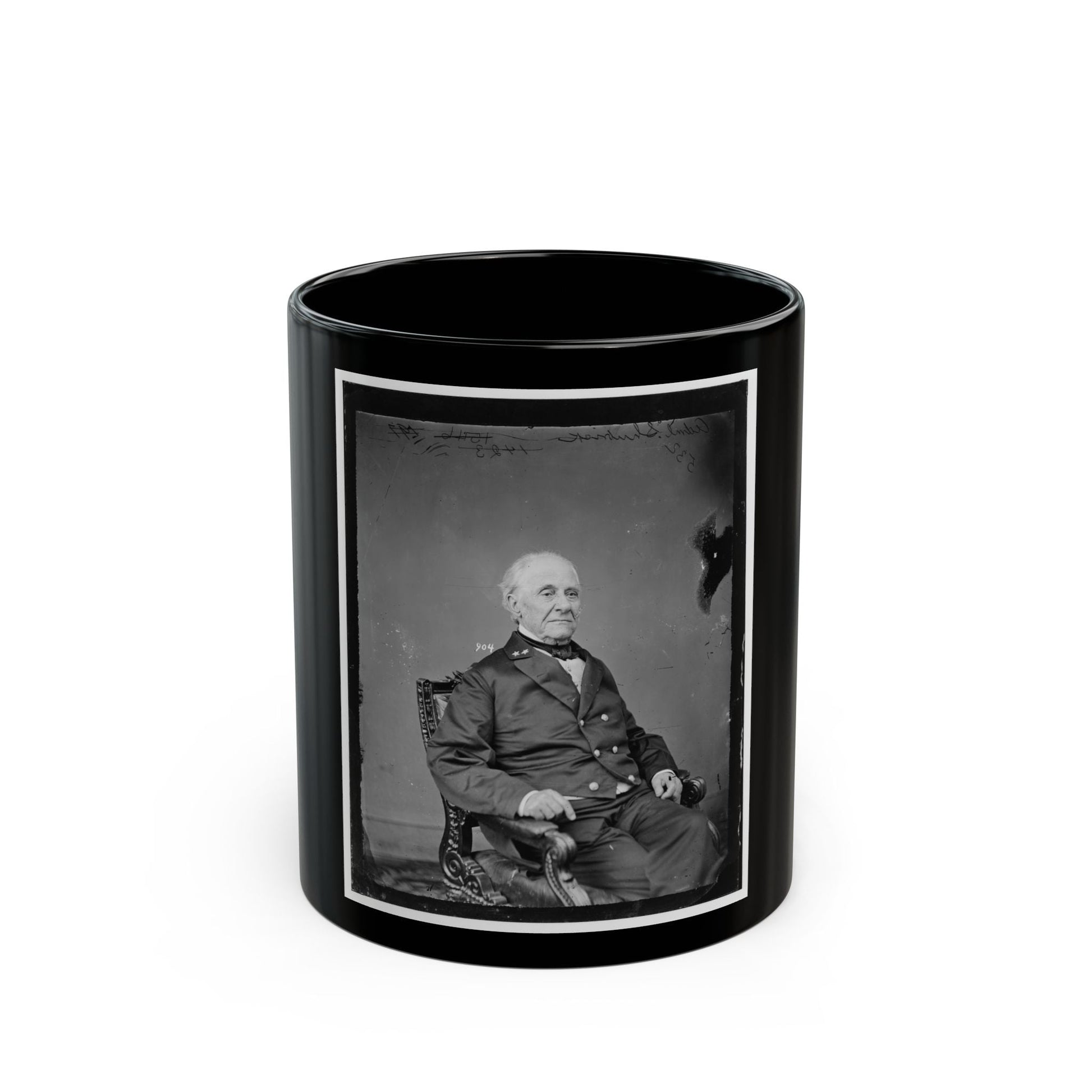 Adm. Shubrick, U.S.N. (U.S. Civil War) Black Coffee Mug-11oz-The Sticker Space