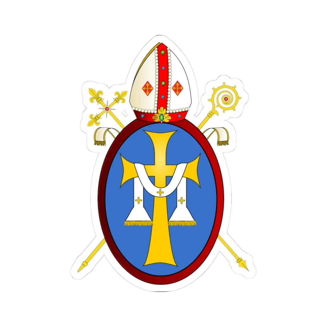 Administração apostólica pessoal (Brazil) (Coat of Arms) STICKER Vinyl Kiss-Cut Decal 3 Inch White - The Sticker Space