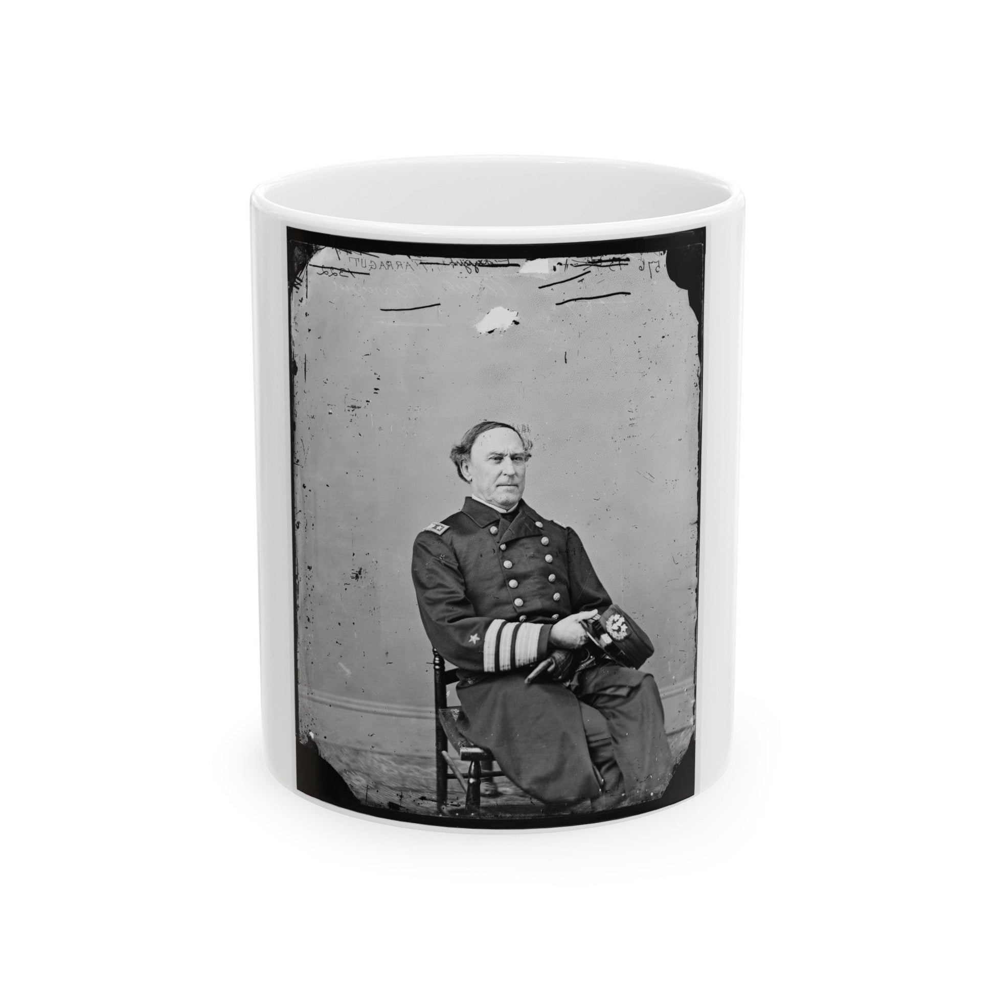 Admiral David Glasgow Farragut (U.S. Civil War) White Coffee Mug-11oz-The Sticker Space