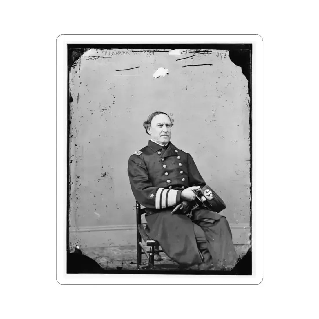 Admiral David Glasgow Farragut (U.S. Civil War) STICKER Vinyl Kiss-Cut Decal 3 Inch White - The Sticker Space