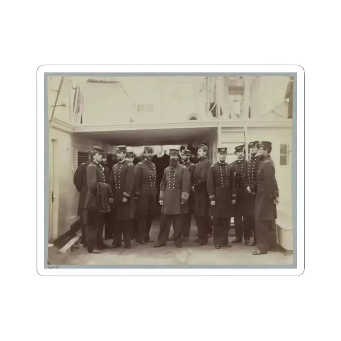 Admiral D.D. Porter and Staff on Board Flag-Ship, Malvern, Norfolk, Va., Dec. 1864 (U.S. Civil War) STICKER Vinyl Kiss-Cut Decal 2 Inch White - The Sticker Space
