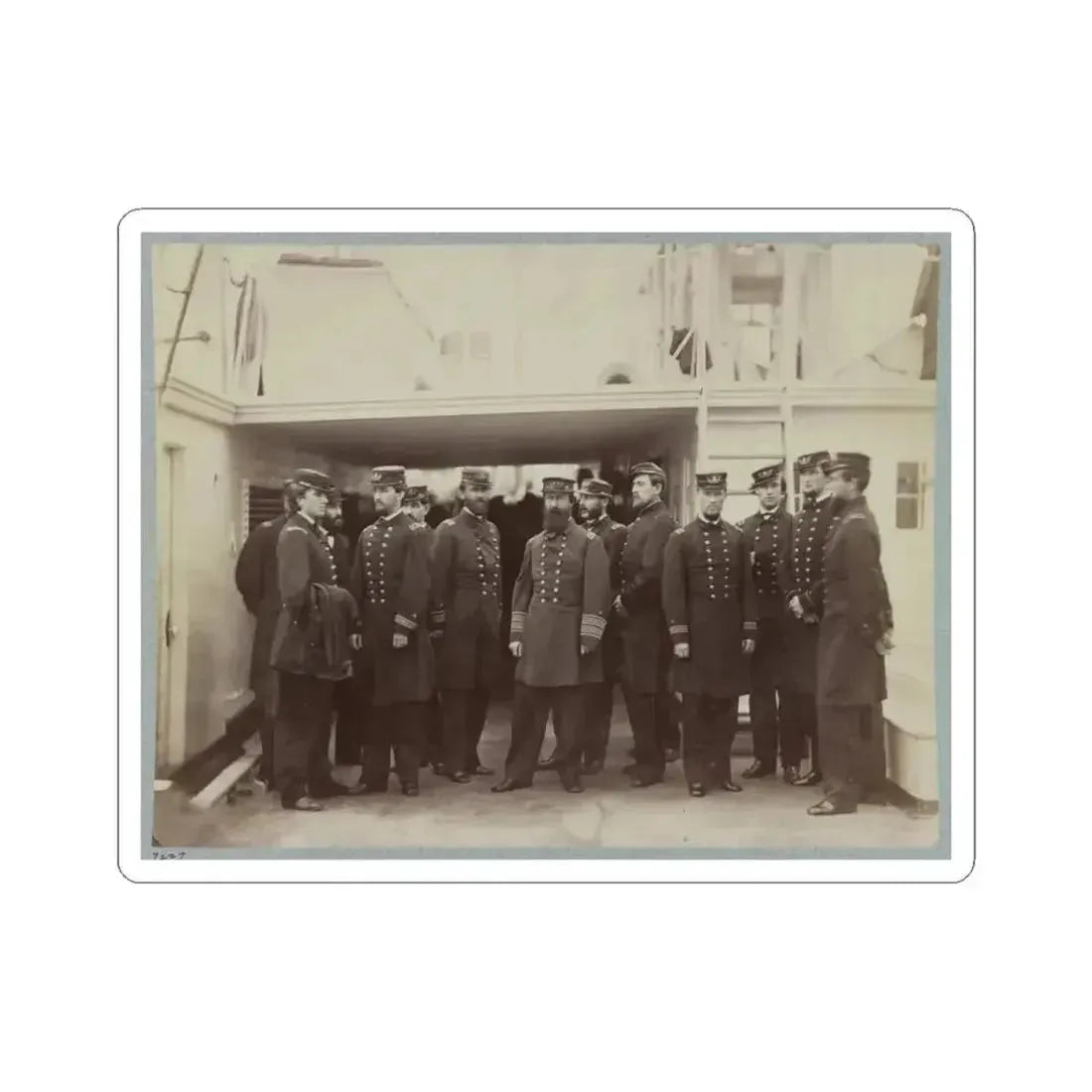 Admiral D.D. Porter and Staff on Board Flag-Ship, Malvern, Norfolk, Va., Dec. 1864 (U.S. Civil War) STICKER Vinyl Kiss-Cut Decal 4 Inch White - The Sticker Space