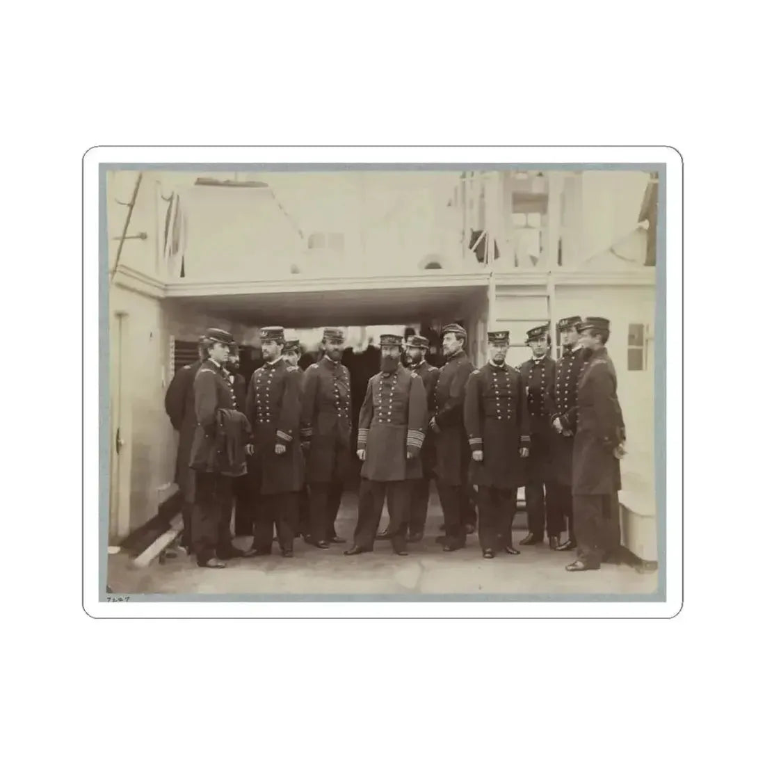 Admiral D.D. Porter and Staff on Board Flag-Ship, Malvern, Norfolk, Va., Dec. 1864 (U.S. Civil War) STICKER Vinyl Kiss-Cut Decal 6 Inch White - The Sticker Space