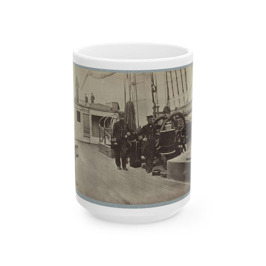 Admiral Farragut And Captain Drayton On Deck Of U.S. Frigate Hartford 001 (U.S. Civil War) White Coffee Mug