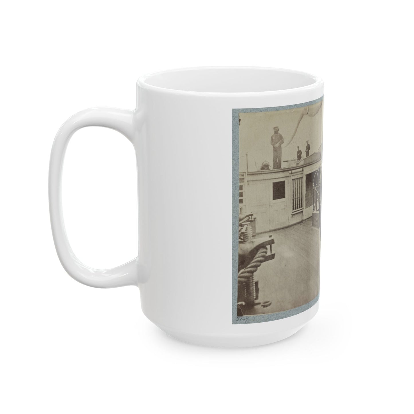 Admiral Farragut And Captain Drayton On Deck Of U.S. Frigate Hartford 001 (U.S. Civil War) White Coffee Mug