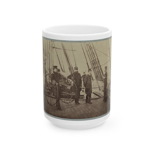 Admiral Farragut And Captain Drayton On Deck Of U.S. Frigate Hartford (U.S. Civil War) White Coffee Mug