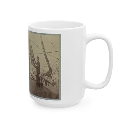 Admiral Farragut And Captain Drayton On Deck Of U.S. Frigate Hartford (U.S. Civil War) White Coffee Mug