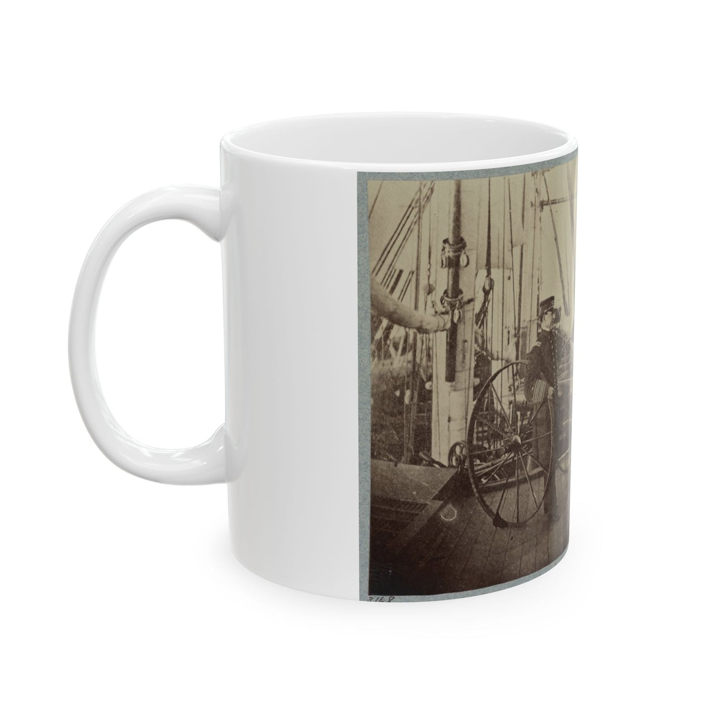 Admiral Farragut And Captain Drayton On Deck Of U.S. Frigate Hartford (U.S. Civil War) White Coffee Mug