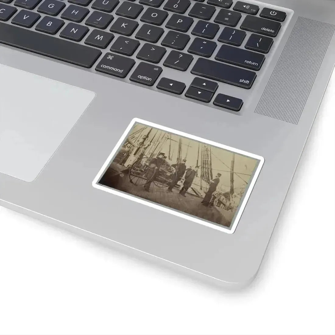 Admiral Farragut and Captain Drayton on Deck of U.S. Frigate Hartford (U.S. Civil War) STICKER Vinyl Kiss-Cut Decal - The Sticker Space