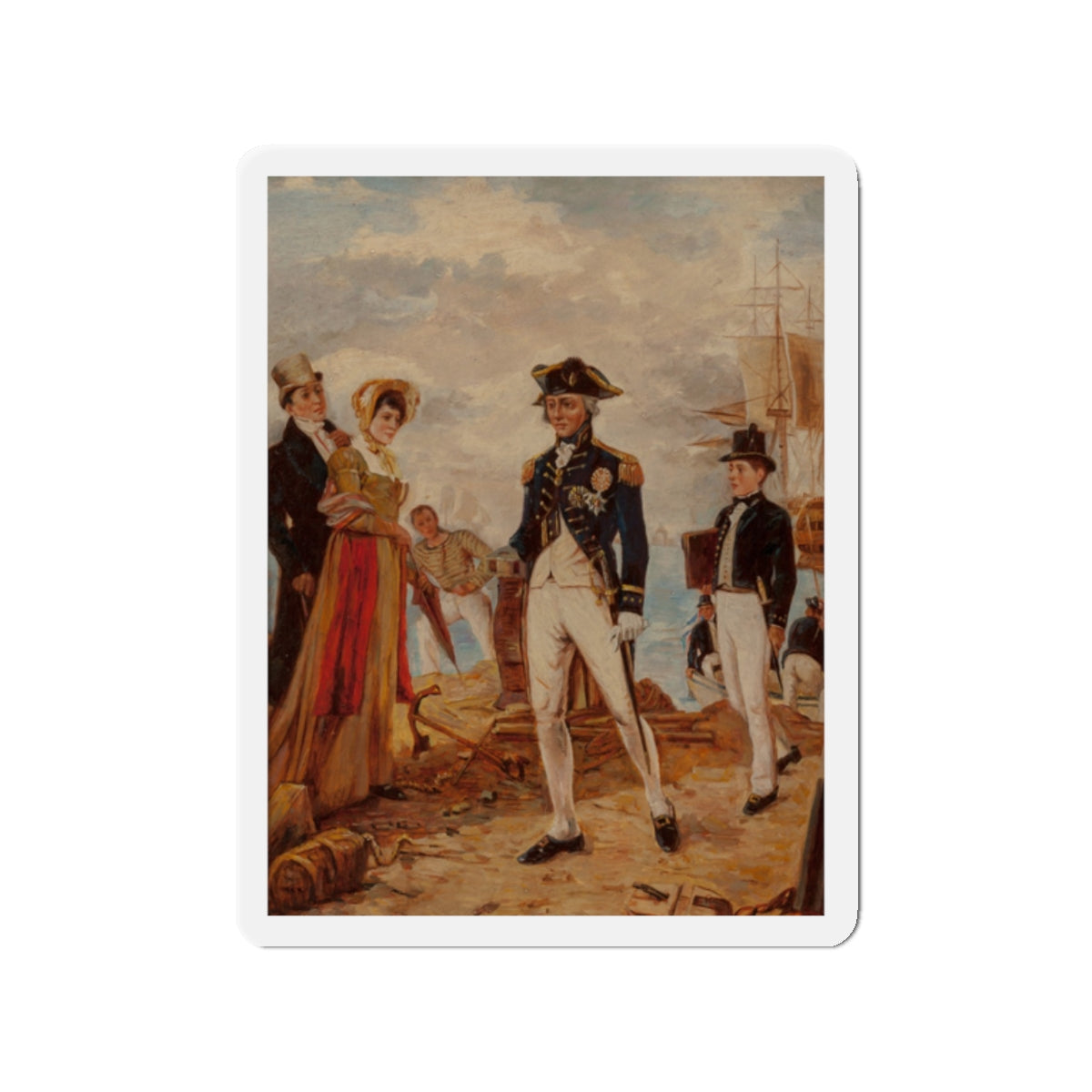 Admiral Nelson (Magazine Illustration) Refrigerator Magnet-2" x 2"-The Sticker Space