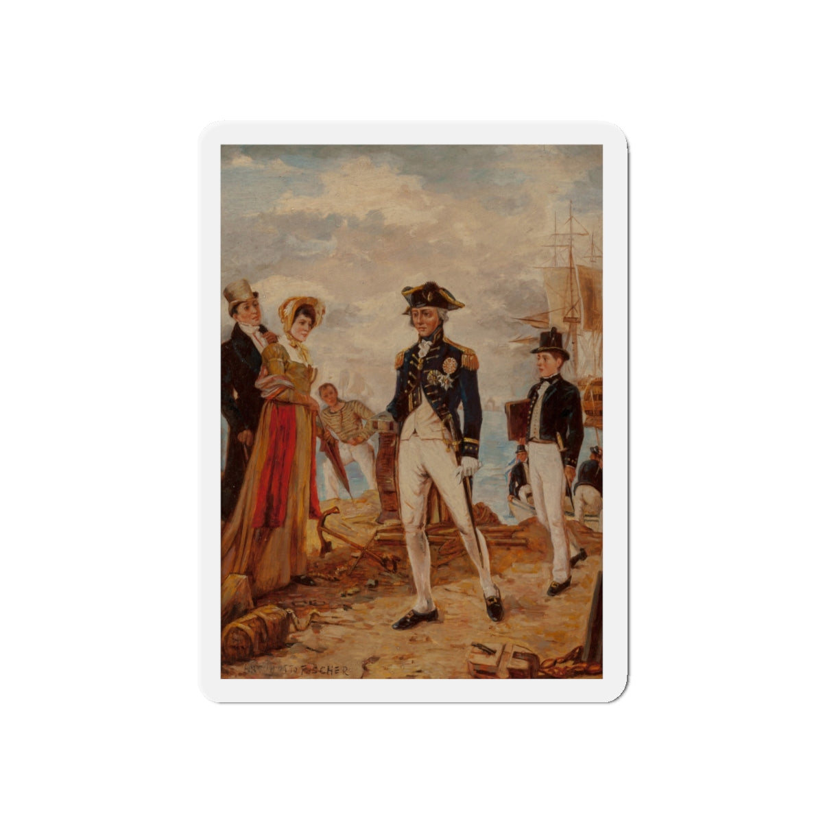 Admiral Nelson (Magazine Illustration) Refrigerator Magnet-5" x 5"-The Sticker Space