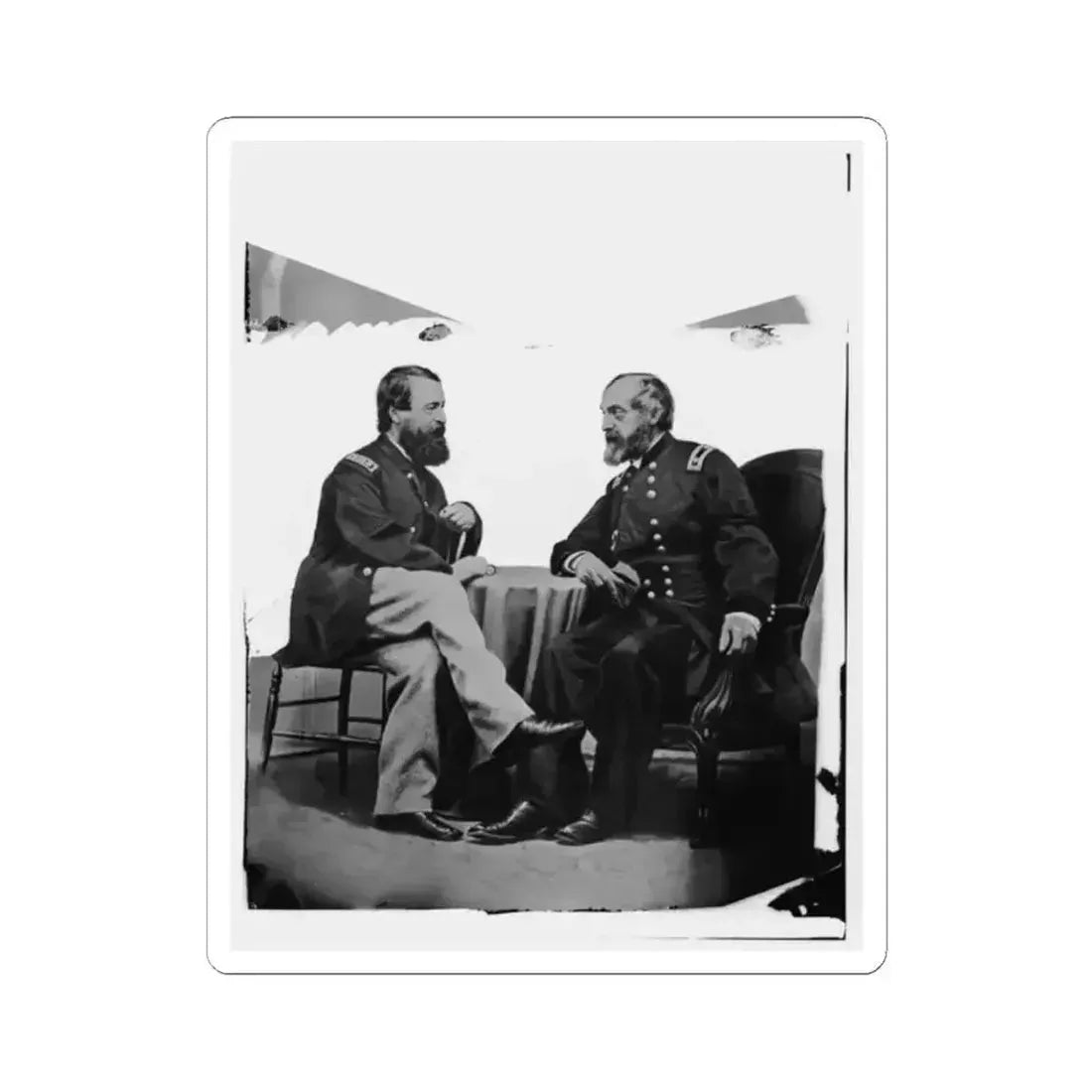 Admiral Porter and General Meade. (U.S. Civil War) STICKER Vinyl Kiss-Cut Decal 2 Inch White - The Sticker Space