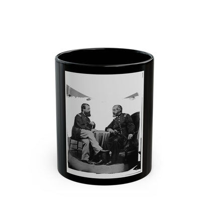 Admiral Porter And General Meade. (U.S. Civil War) Black Coffee Mug-11oz-The Sticker Space