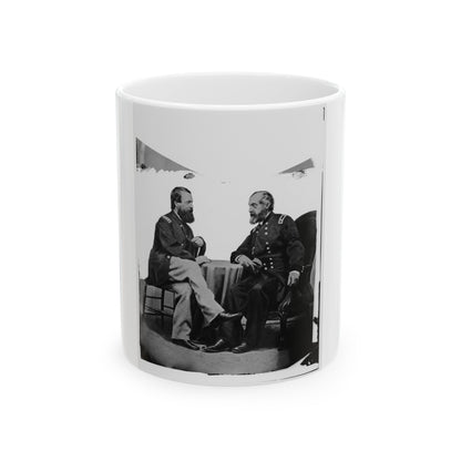 Admiral Porter And General Meade. (U.S. Civil War) White Coffee Mug-11oz-The Sticker Space