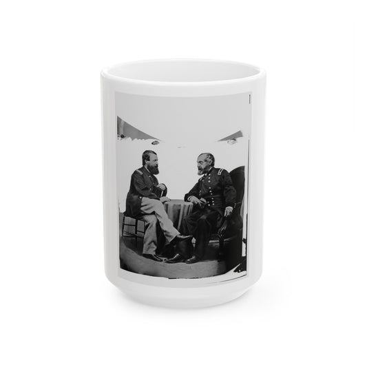 Admiral Porter And General Meade. (U.S. Civil War) White Coffee Mug-15oz-The Sticker Space