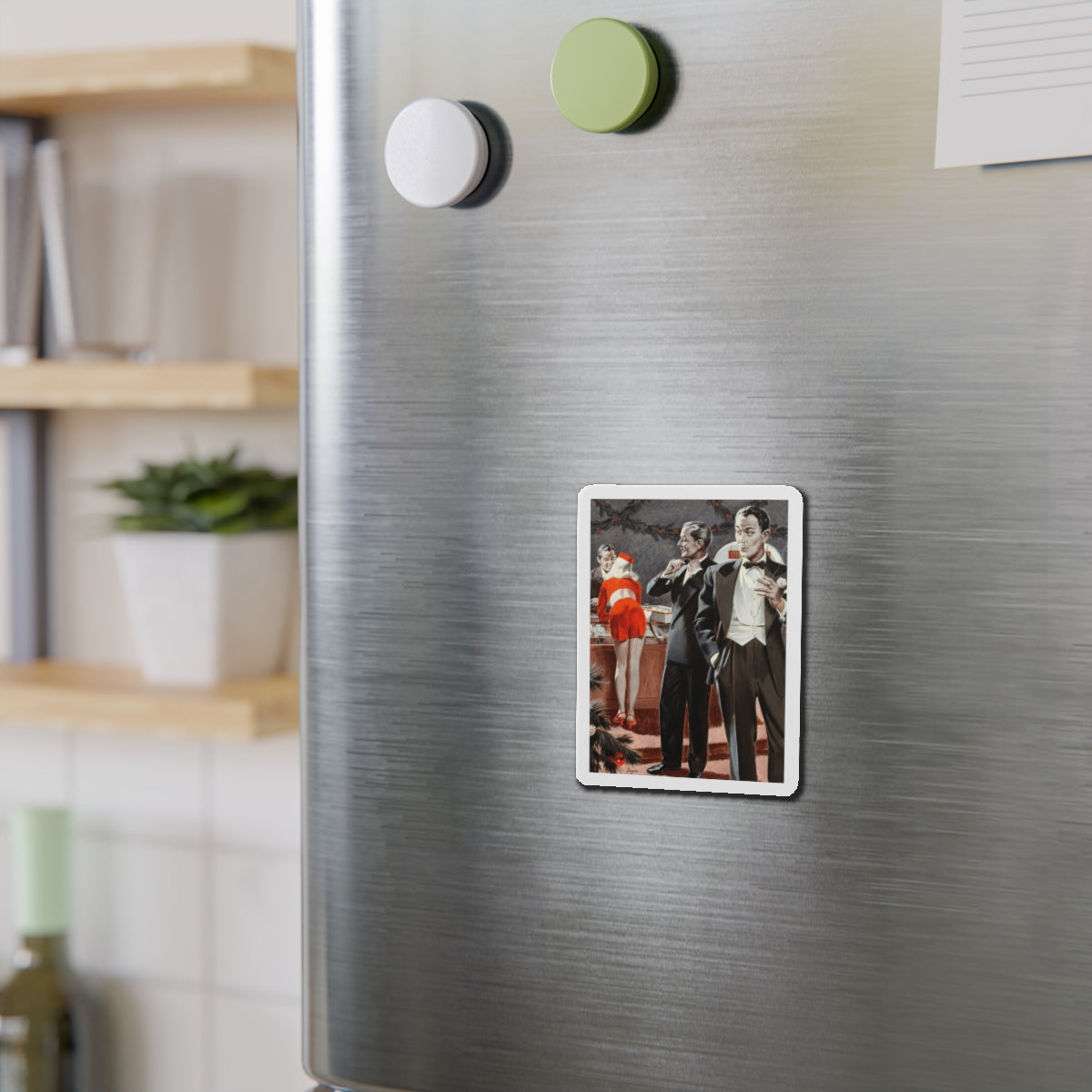 Admiring the Bellhop, Argosy pulp magazine story illustration (Magazine Illustration) Refrigerator Magnet-The Sticker Space