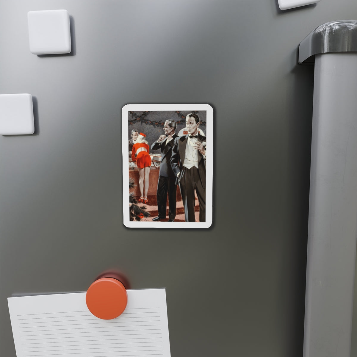 Admiring the Bellhop, Argosy pulp magazine story illustration (Magazine Illustration) Refrigerator Magnet-The Sticker Space