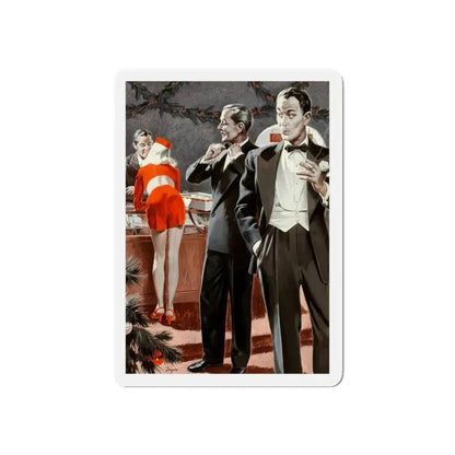 Admiring the Bellhop, Argosy pulp magazine story illustration (Magazine Illustration) Refrigerator Magnet 6 Inch - The Sticker Space