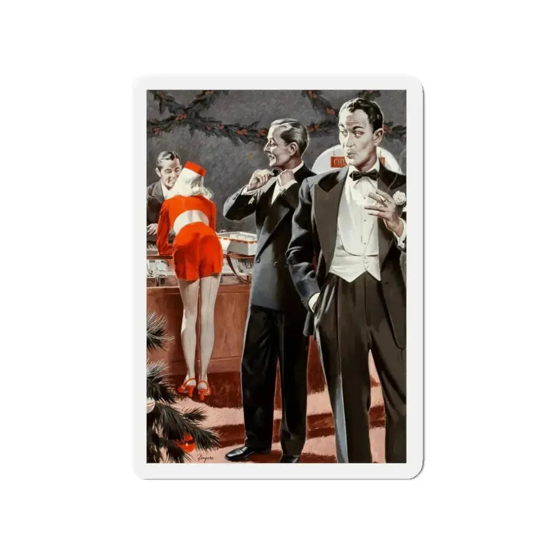 Admiring the Bellhop, Argosy pulp magazine story illustration (Magazine Illustration) Refrigerator Magnet - The Sticker Space