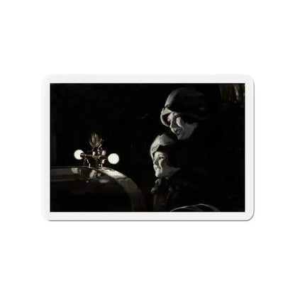 Admiring the Hood Ornament, car ad illustration (Magazine Illustration) Refrigerator Magnet 4 Inch Die-Cut - The Sticker Space