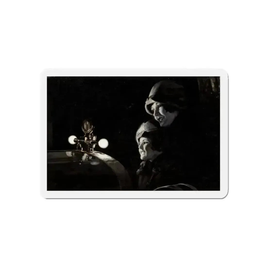 Admiring the Hood Ornament, car ad illustration (Magazine Illustration) Refrigerator Magnet - The Sticker Space