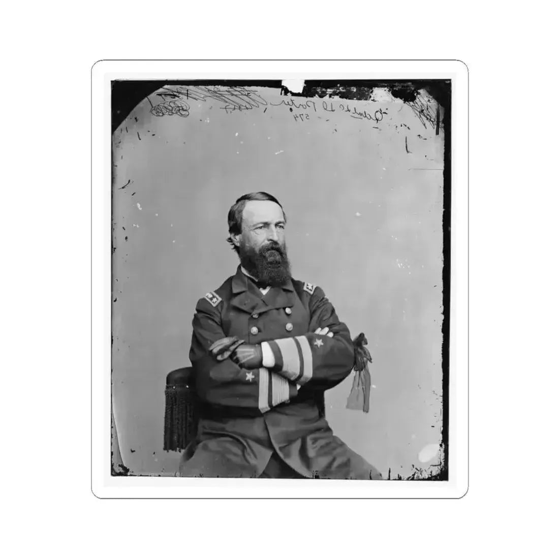 Adml. D.D. Porter, U.S.N. (U.S. Civil War) STICKER Vinyl Kiss-Cut Decal 3 Inch White - The Sticker Space