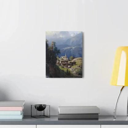 Adolf Mosengel (1837-1885) Village in the Bernese Alps 1885 - Canvas Wall Art - The Sticker Space