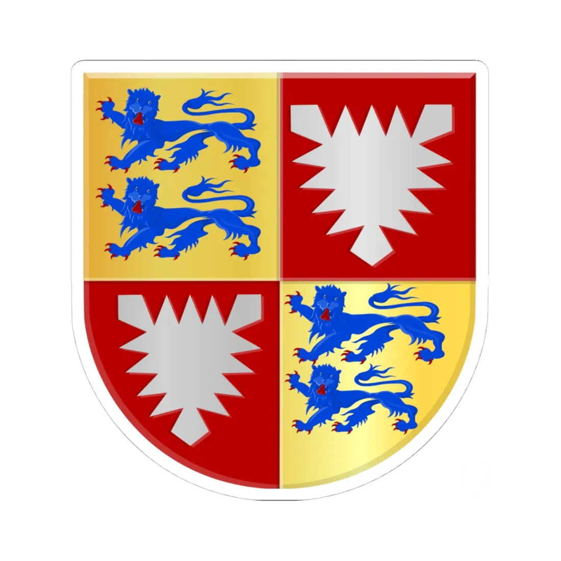 Adolf VIII van Holstein wapen (Denmark) (Coat of Arms) STICKER Vinyl Kiss-Cut Decal 4 Inch White - The Sticker Space