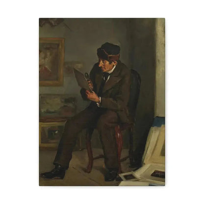 Adolf von Becker (1831-1909) The Art Expert - Canvas Wall Art 12″ x 16″ 1.25" - The Sticker Space