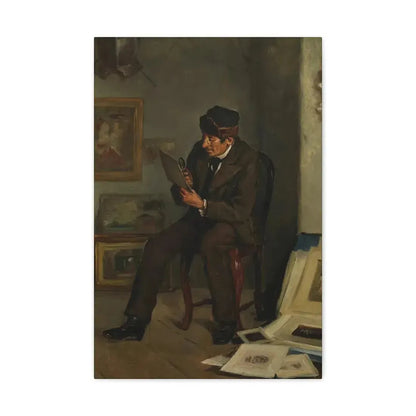 Adolf von Becker (1831-1909) The Art Expert - Canvas Wall Art 16″ x 24″ 1.25" - The Sticker Space
