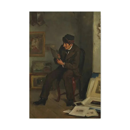 Adolf von Becker (1831-1909) The Art Expert - Canvas Wall Art 20″ x 30″ 1.25" - The Sticker Space