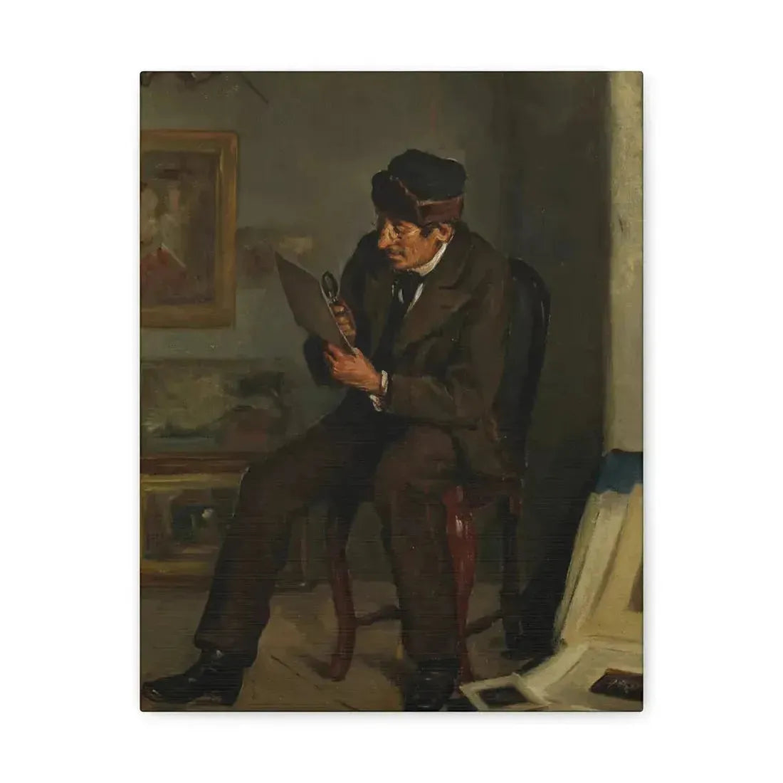 Adolf von Becker (1831-1909) The Art Expert - Canvas Wall Art - The Sticker Space
