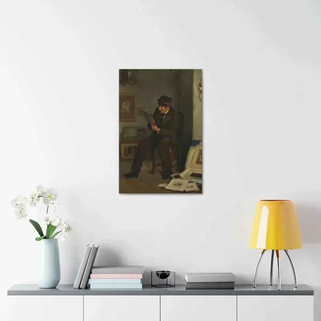 Adolf von Becker (1831-1909) The Art Expert - Canvas Wall Art - The Sticker Space