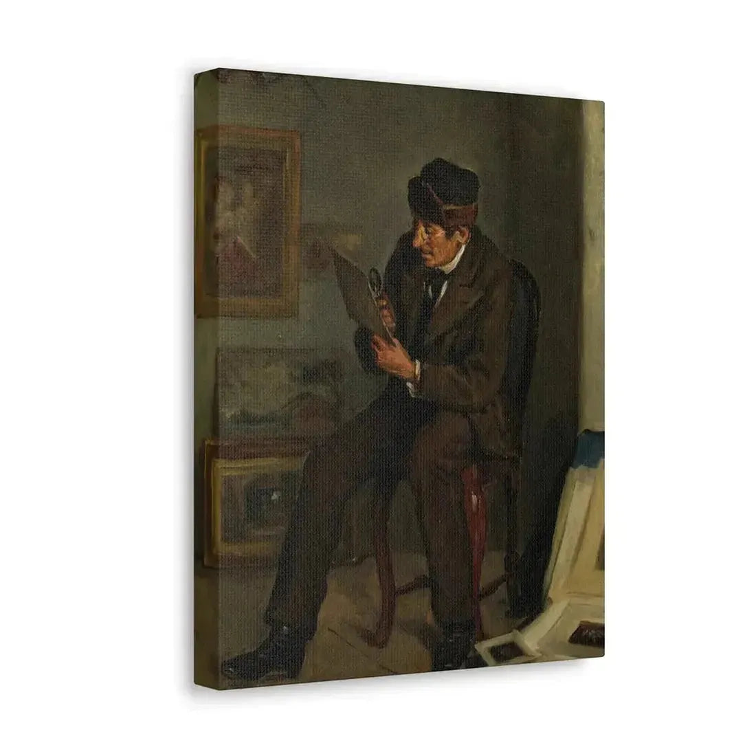 Adolf von Becker (1831-1909) The Art Expert - Canvas Wall Art - The Sticker Space