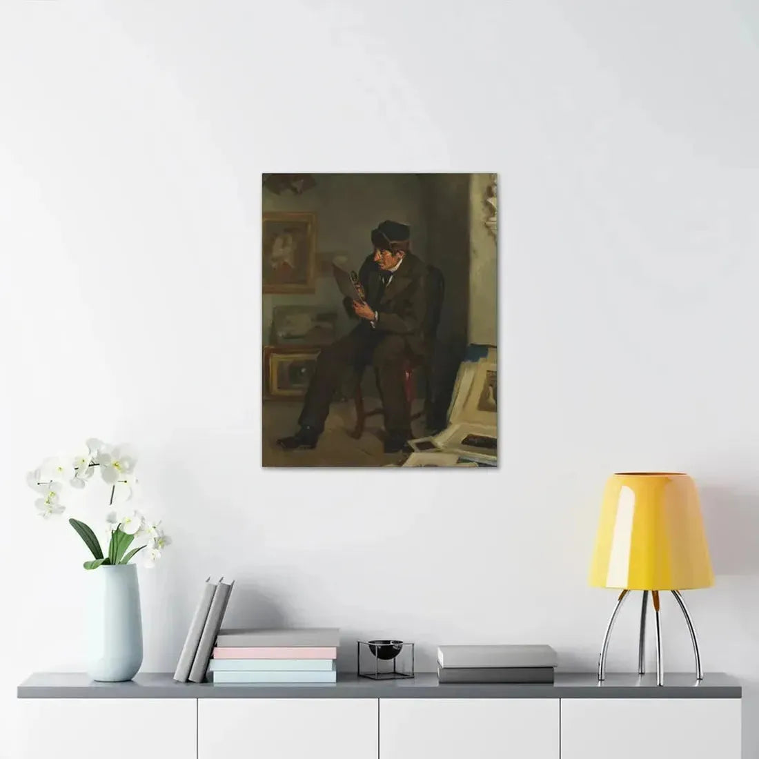 Adolf von Becker (1831-1909) The Art Expert - Canvas Wall Art - The Sticker Space