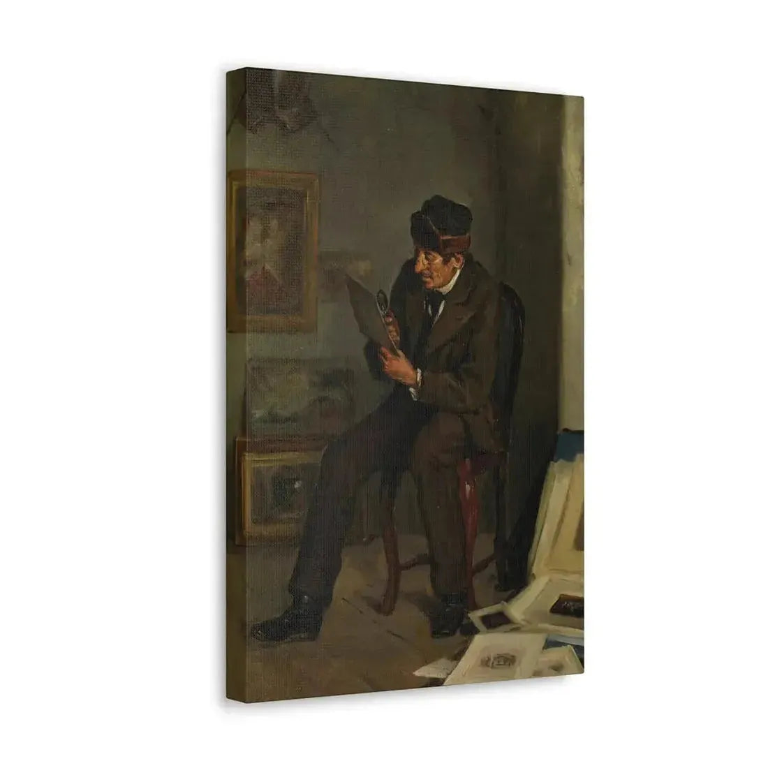 Adolf von Becker (1831-1909) The Art Expert - Canvas Wall Art - The Sticker Space