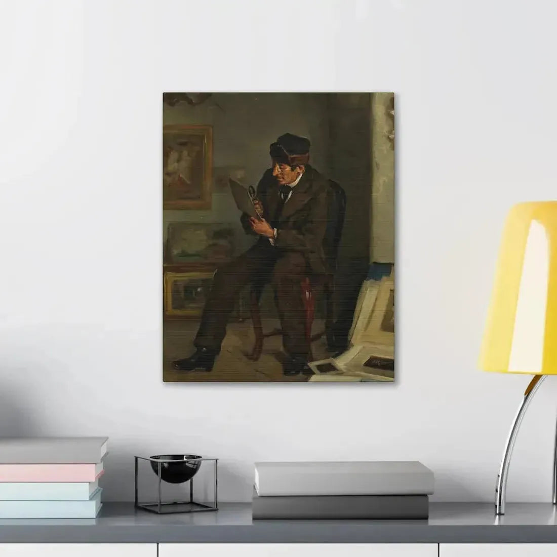 Adolf von Becker (1831-1909) The Art Expert - Canvas Wall Art - The Sticker Space