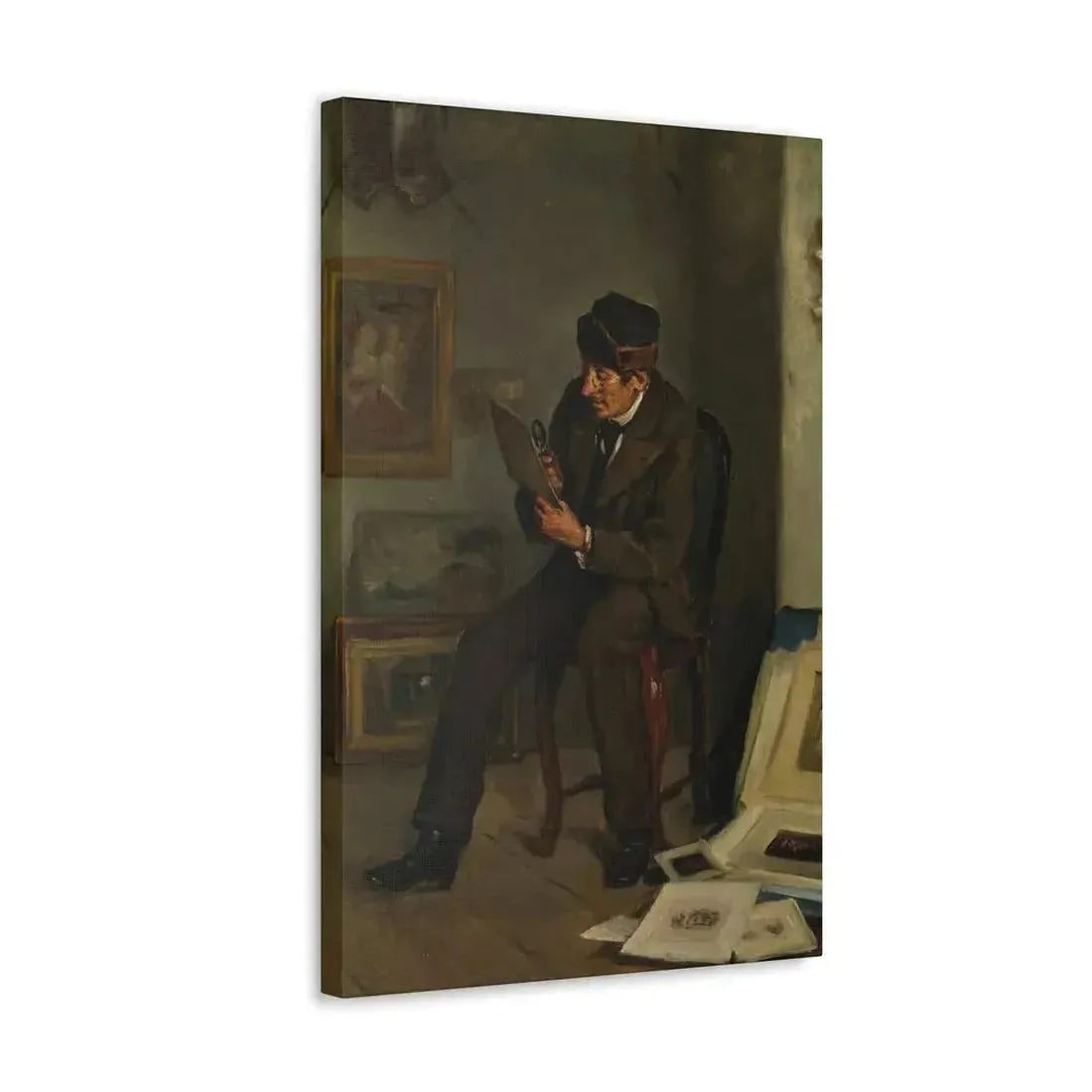 Adolf von Becker (1831-1909) The Art Expert - Canvas Wall Art - The Sticker Space