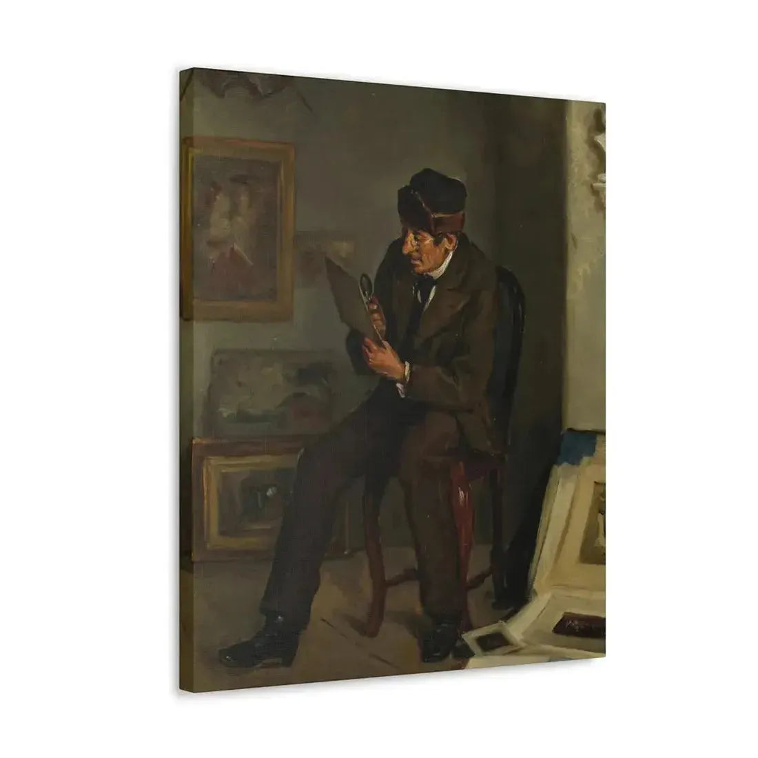 Adolf von Becker (1831-1909) The Art Expert - Canvas Wall Art - The Sticker Space