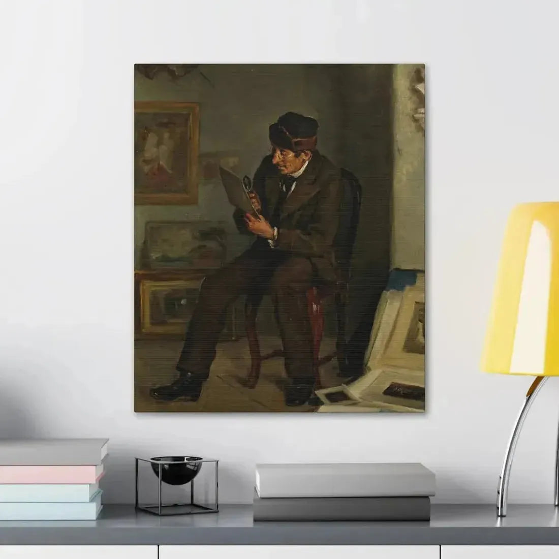 Adolf von Becker (1831-1909) The Art Expert - Canvas Wall Art - The Sticker Space