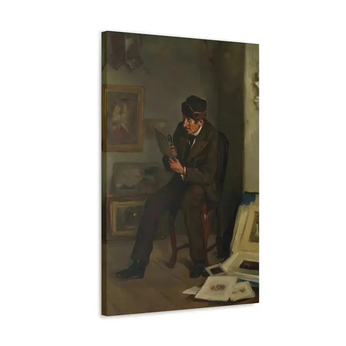 Adolf von Becker (1831-1909) The Art Expert - Canvas Wall Art - The Sticker Space