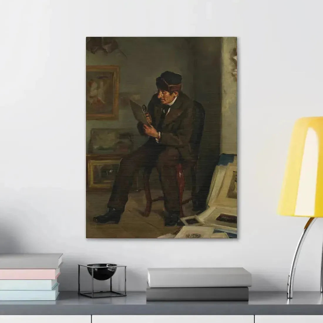 Adolf von Becker (1831-1909) The Art Expert - Canvas Wall Art - The Sticker Space