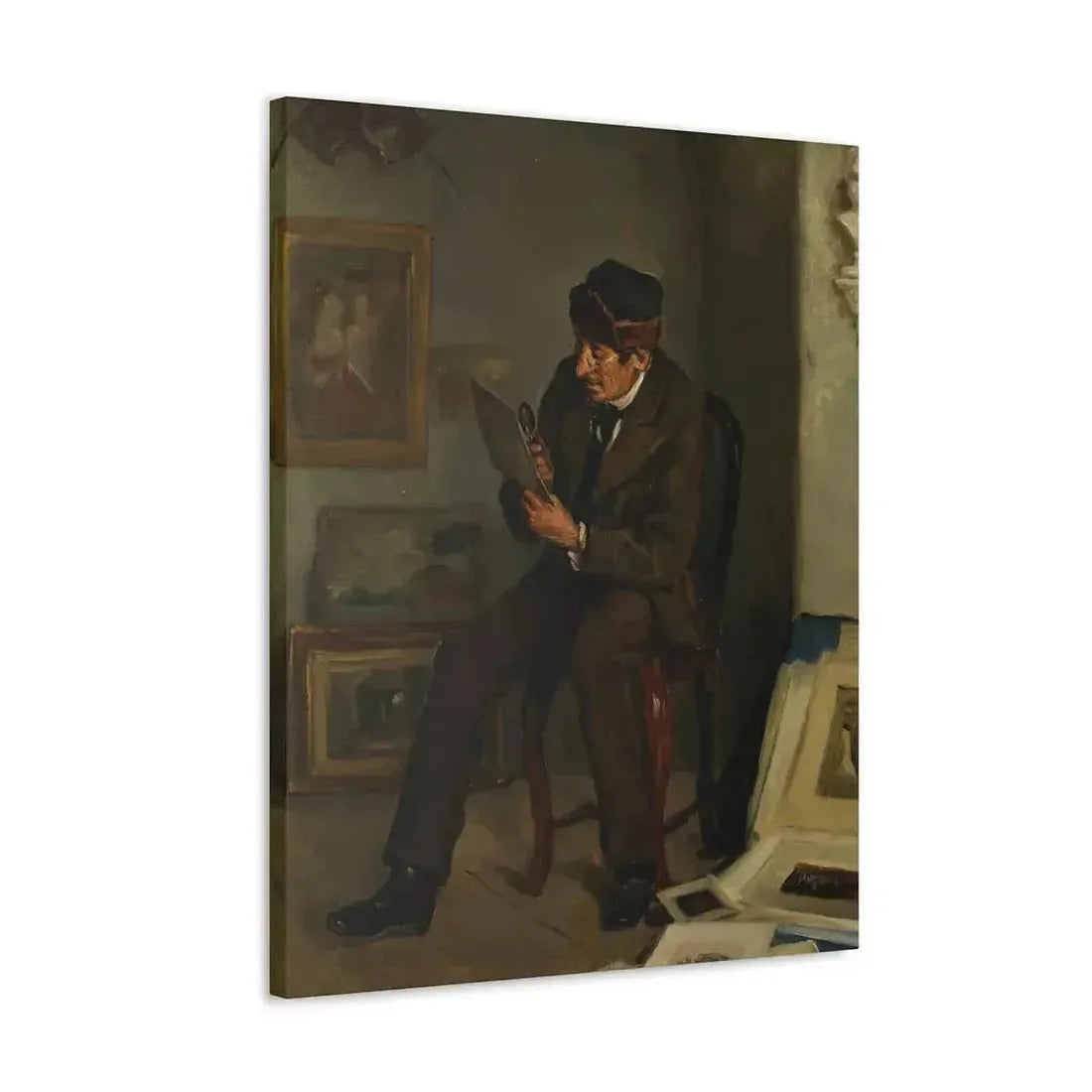 Adolf von Becker (1831-1909) The Art Expert - Canvas Wall Art - The Sticker Space