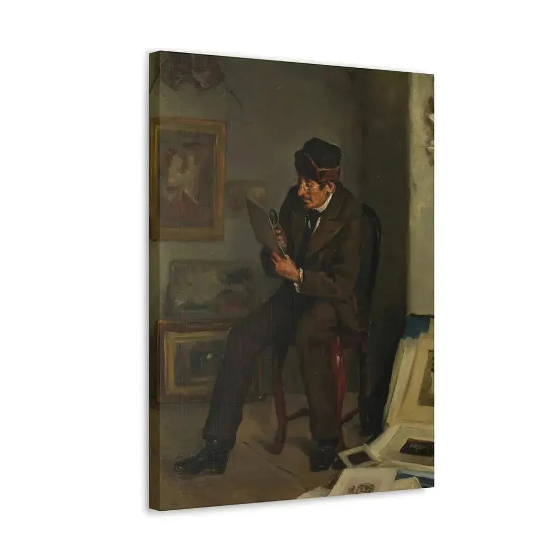 Adolf von Becker (1831-1909) The Art Expert - Canvas Wall Art - The Sticker Space